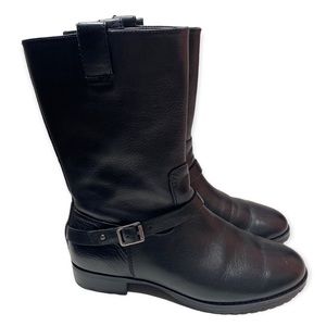 Ralph Lauren Saphira Black Leather Boots Size 6